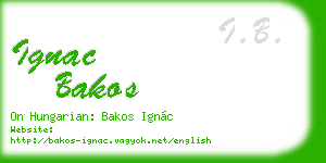 ignac bakos business card